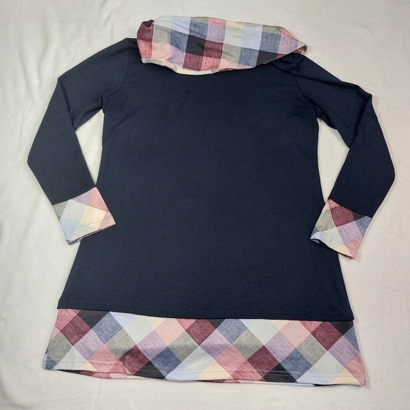 Unbranded Navy Cowl Neck Top Size Large - Picture 6 of 8